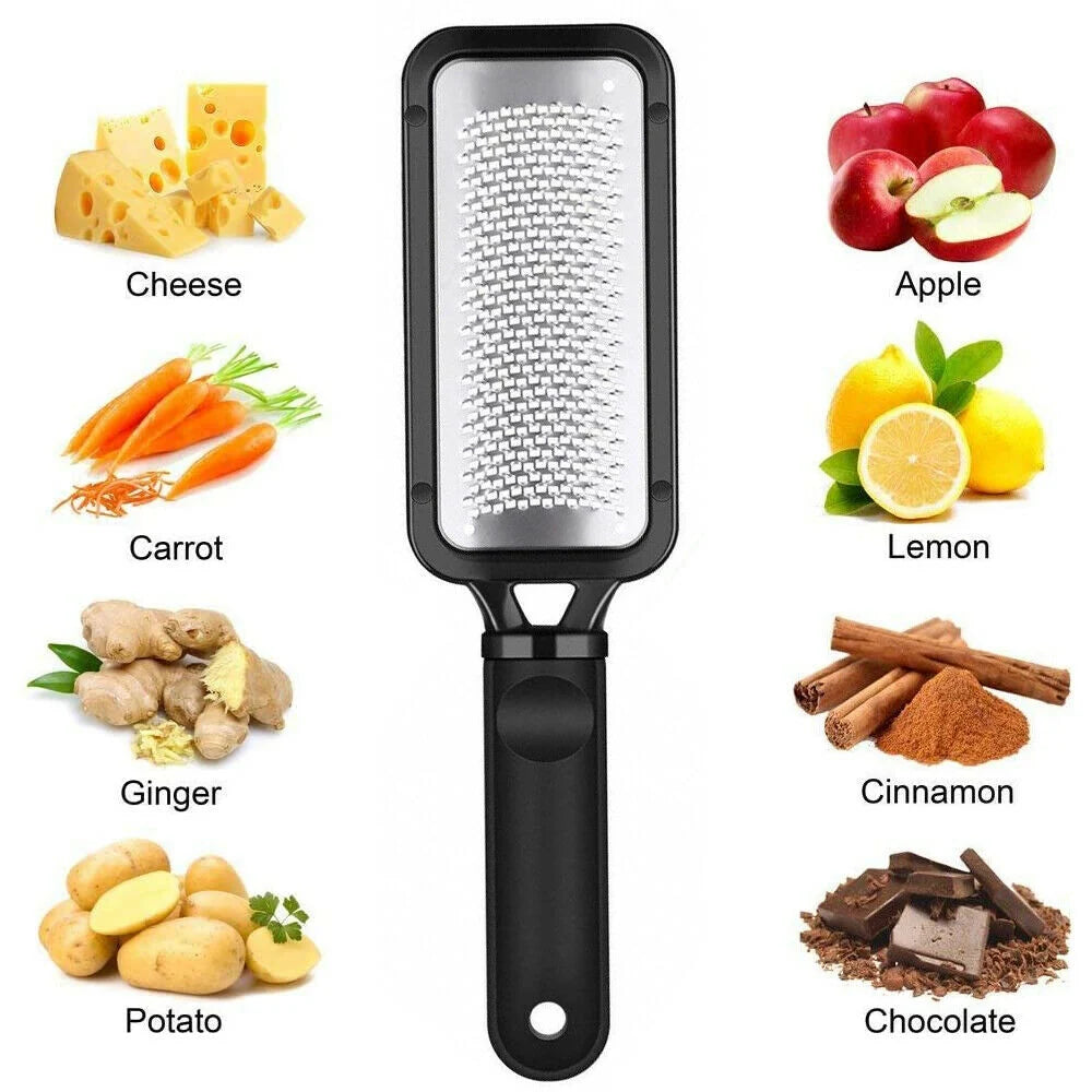Ovzne Hand Microplane Grater, 1 Zester Cheese Grater - with Handle, for Zesting Lemons and Grating Cheese, Stainless Steel and Plastic Rasp Grater